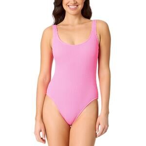 Salt + Cove Women's Mint Tea Rib Scrunch One-Piece Swimsuit Pink Size Xs 0984